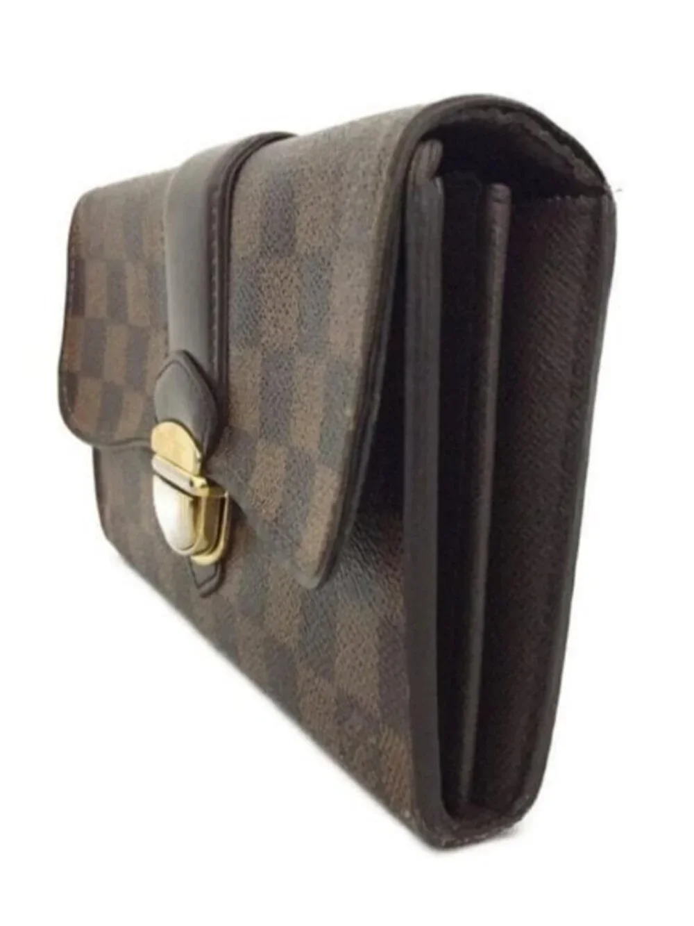 Authentic Louis Vuitton Sistina Bifold Long Wallet Damier Ebene Brown